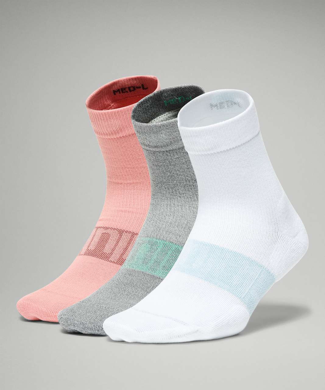 Lululemon Daily Stride Mid Crew Sock *Box Set - Icing Blue / Heather Grey / Pink Puff