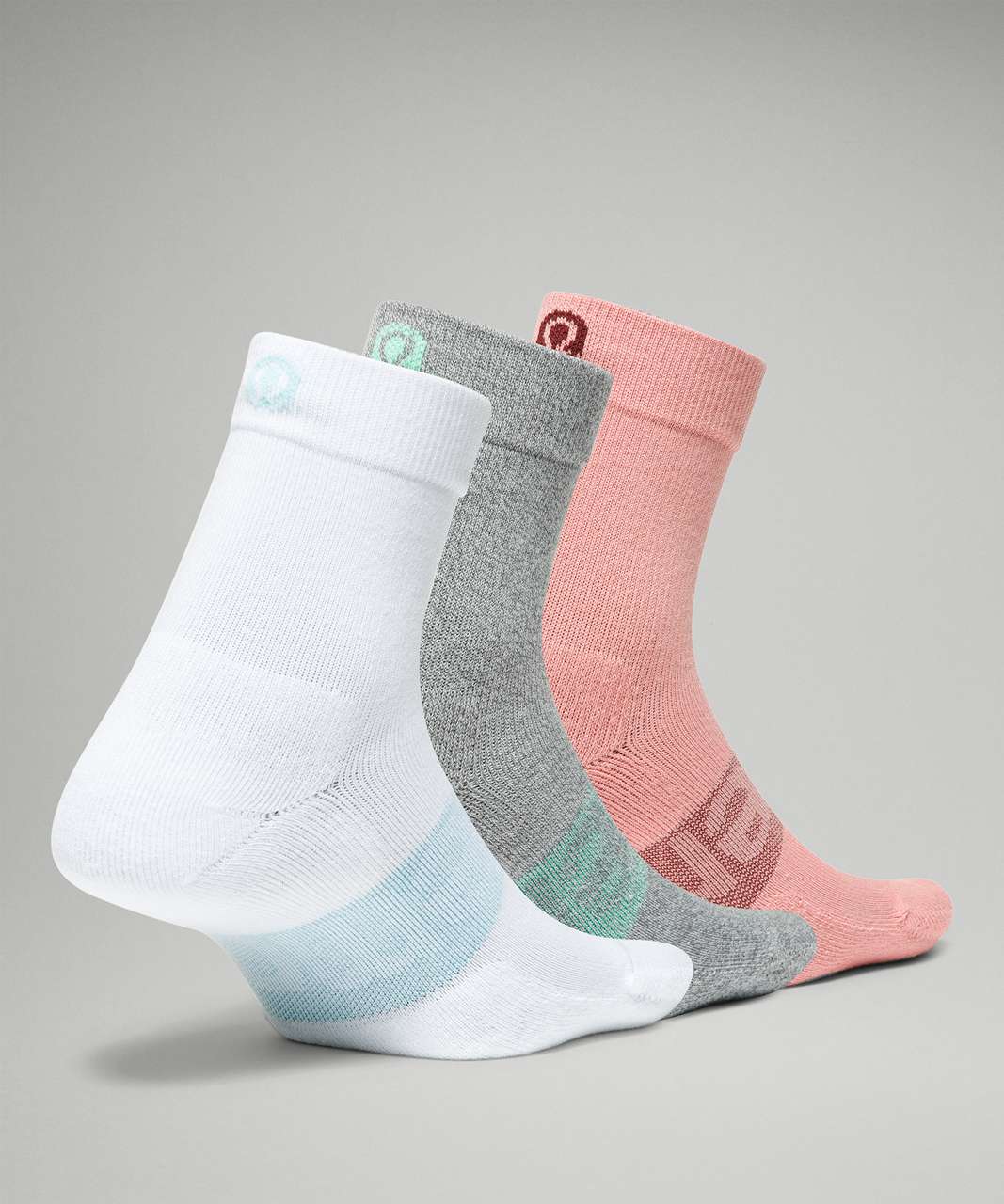 Lululemon Daily Stride Mid Crew Sock *Box Set - Icing Blue / Heather Grey / Pink Puff