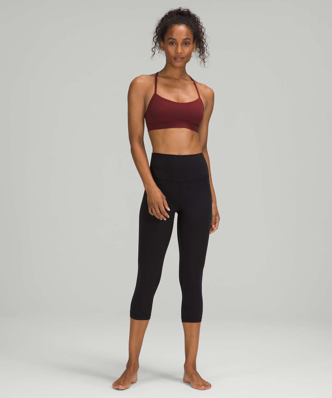 Lululemon Flow Y Bra Nulu *Light Support, A–C Cups - Red Merlot