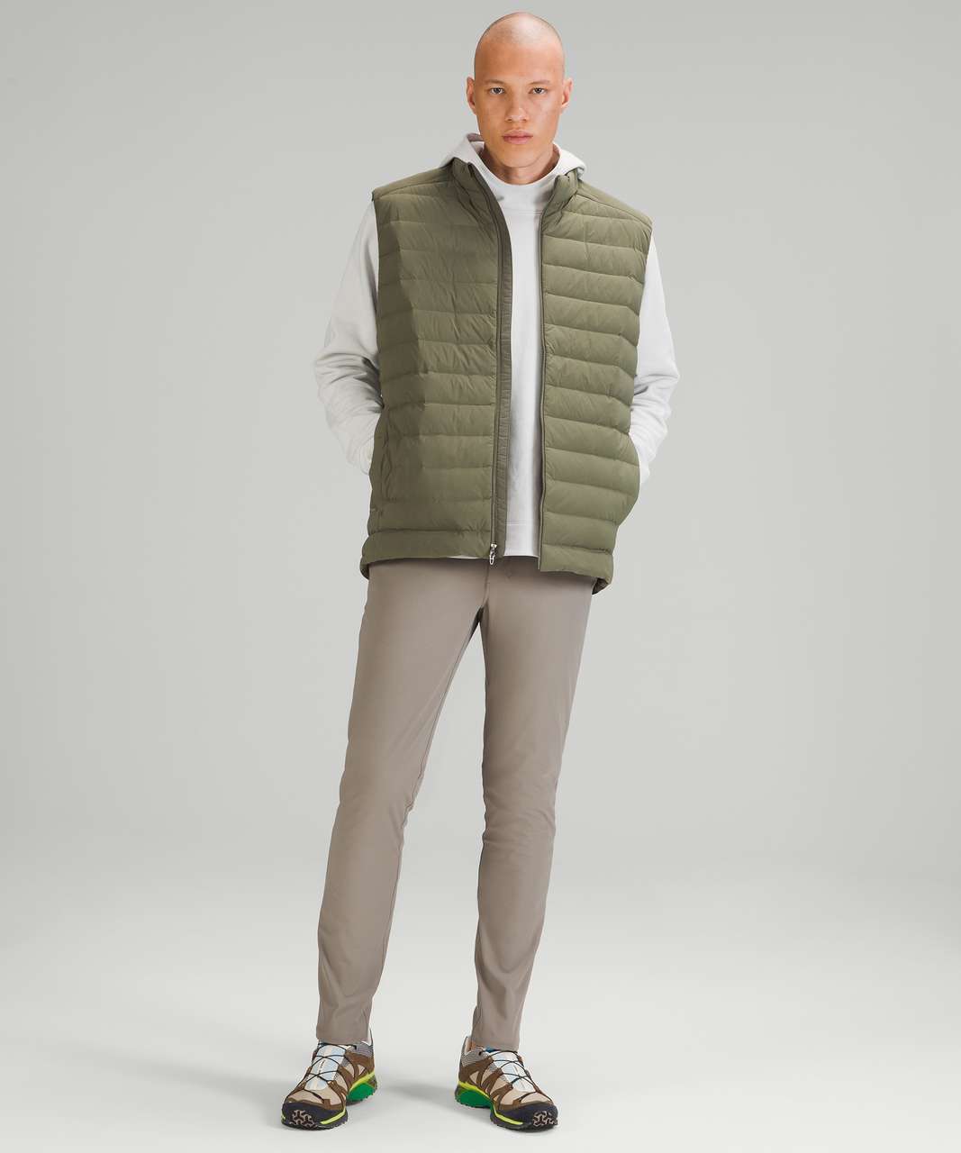 Lululemon Navigation Stretch Down Vest - Medium Olive - lulu fanatics