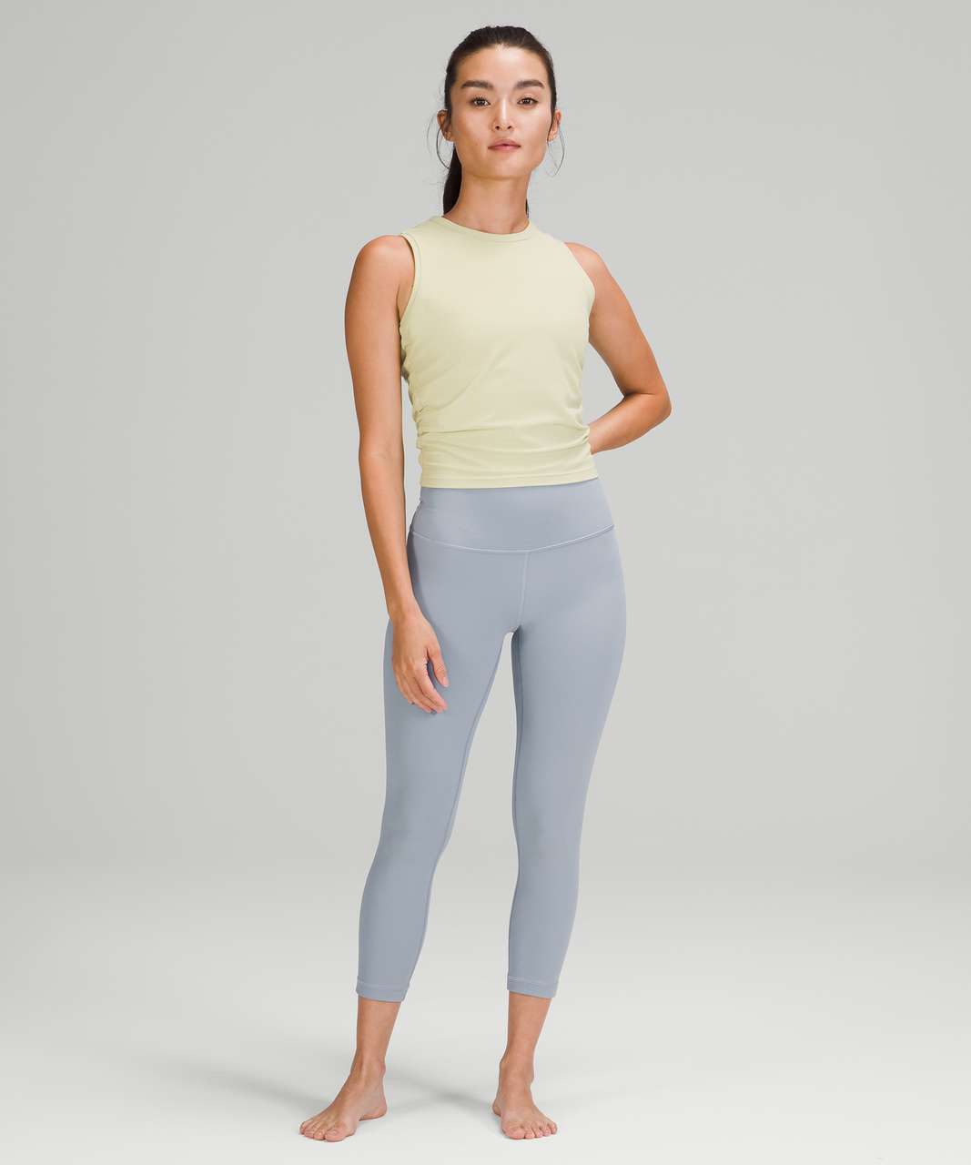 Lululemon Wunder Under High-Rise Crop 23 *Updated Scallop Full-On Luxtreme  - Chambray - lulu fanatics