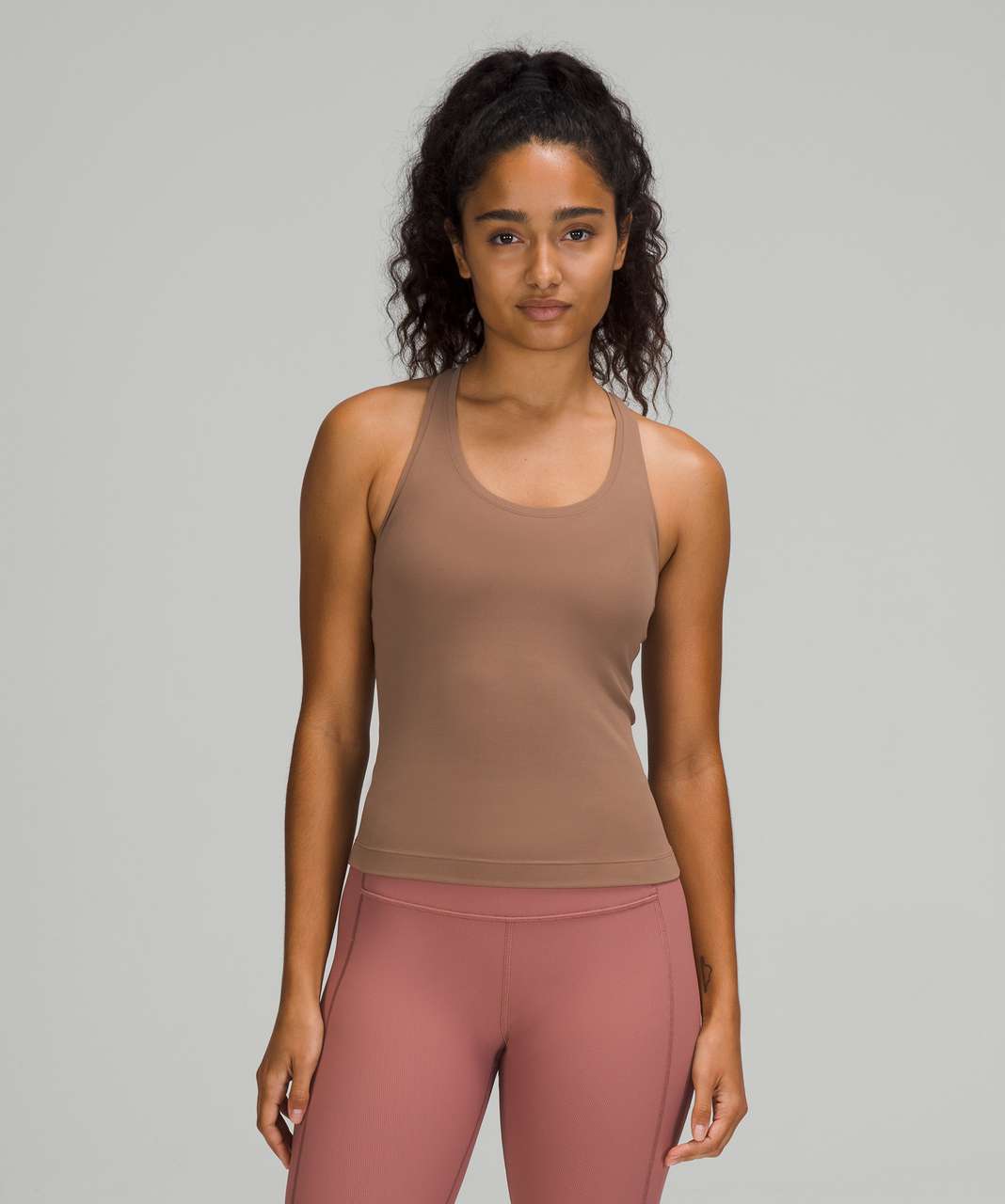 Lululemon Cool Racerback Tank Top Shorter Length - Cacao - lulu fanatics