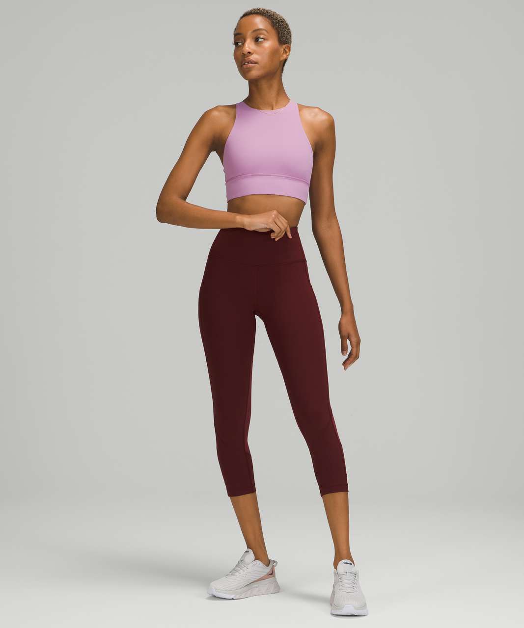 Lululemon Pace Rival High-Rise Crop 22 - Red Merlot - lulu fanatics