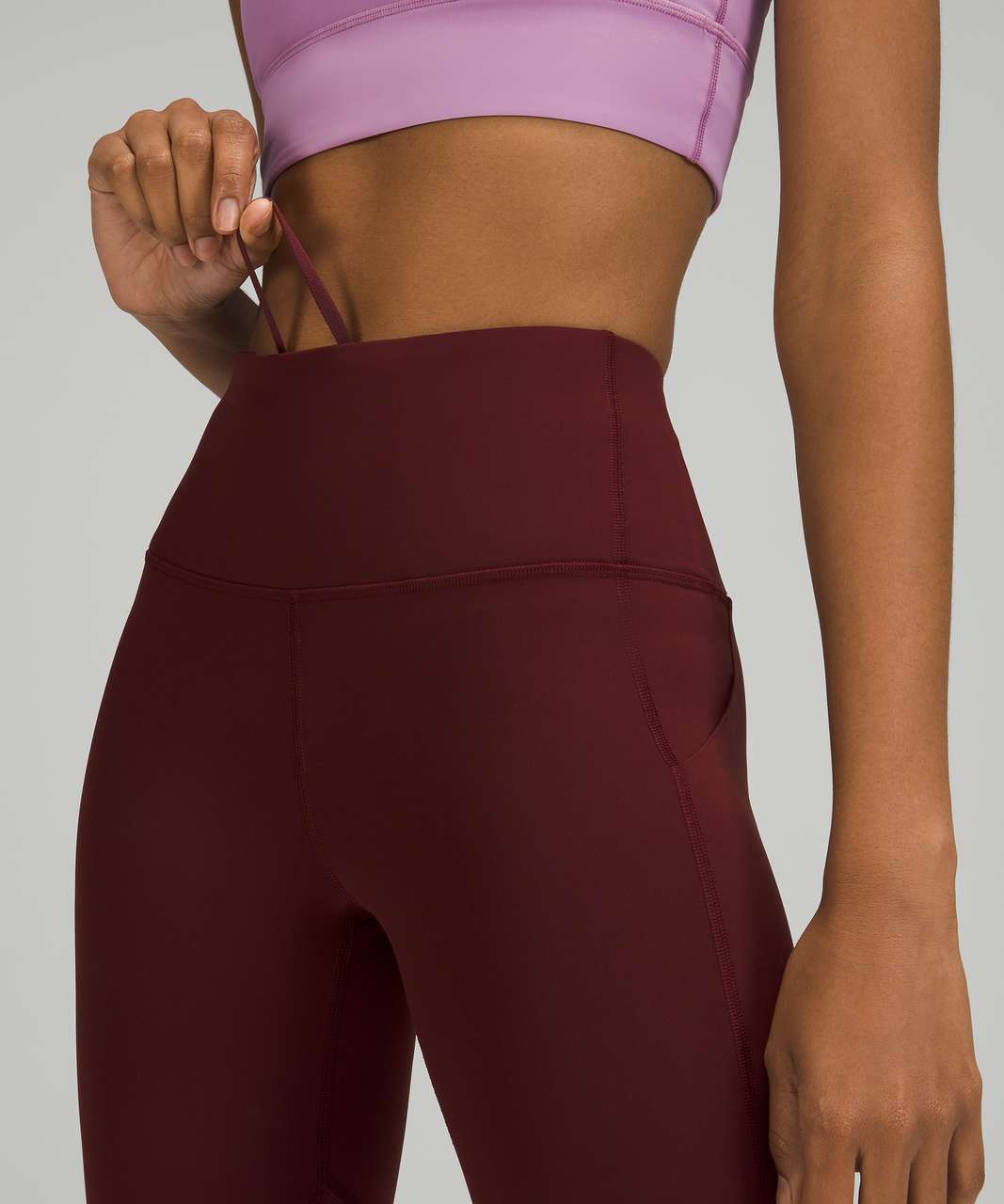 Lululemon Pace Rival High-Rise Crop 22" - Red Merlot