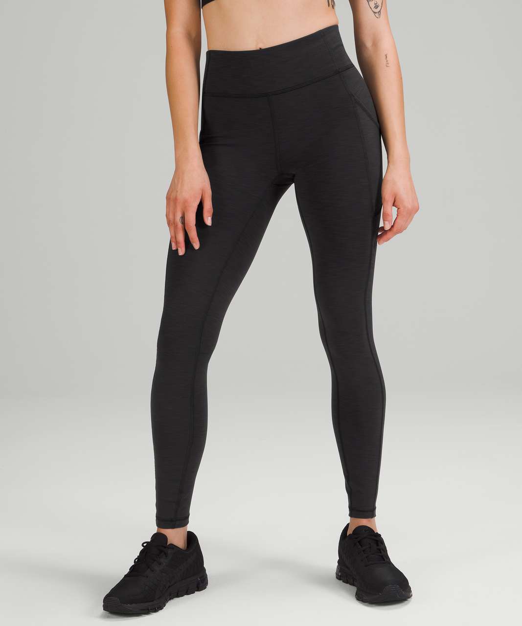 Lululemon Invigorate High-Rise Tight 28 - Heathered Black - lulu fanatics