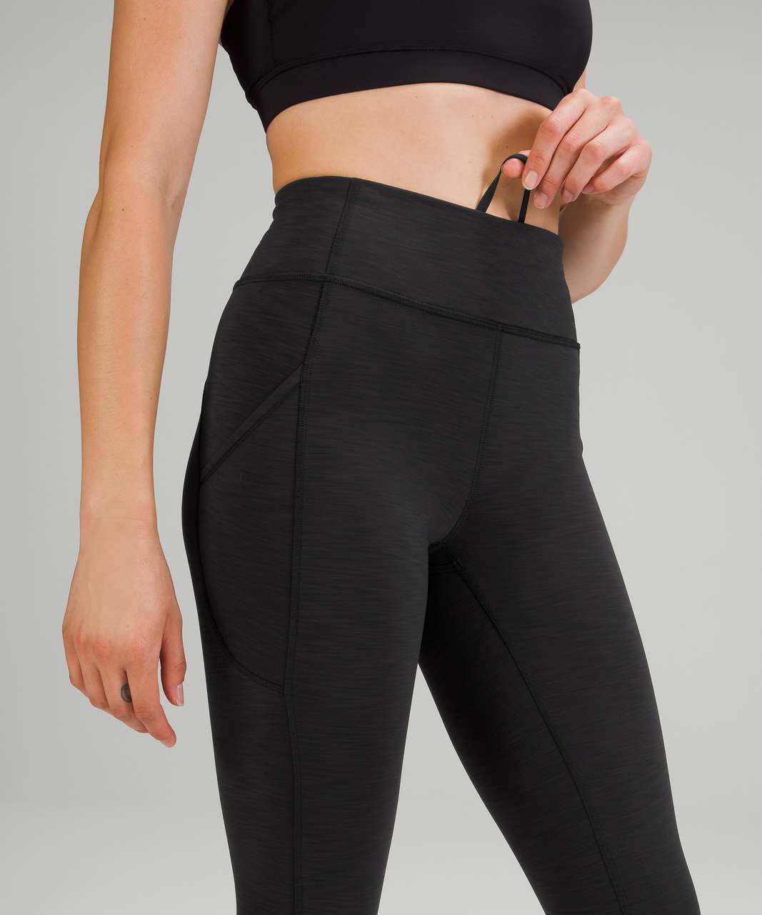 Lululemon Invigorate High-Rise Tight 28 - Heathered Black - lulu fanatics