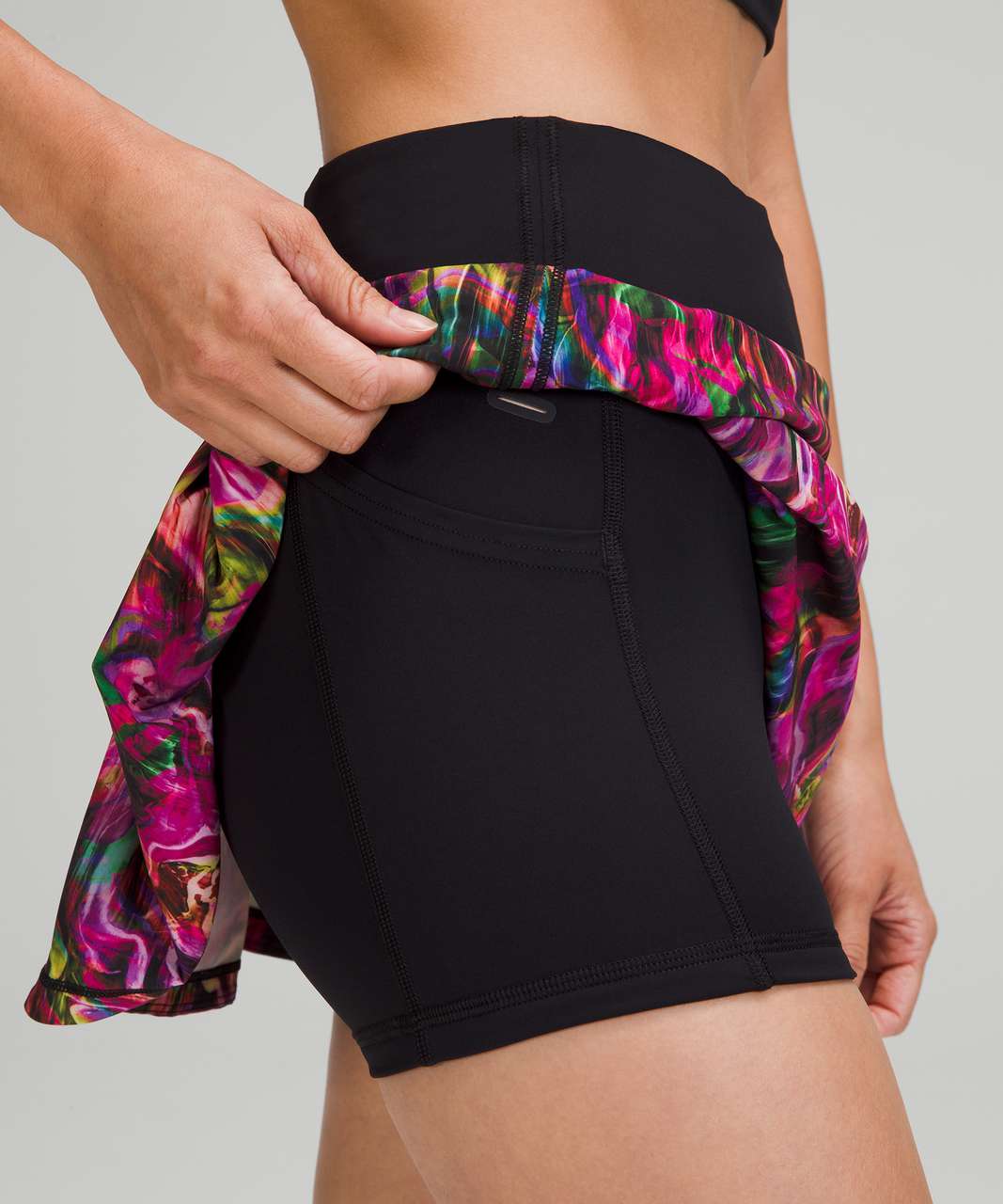 Lululemon Pace Rival Mid Rise Skirt - Hyper Flow Pink Multi / Black