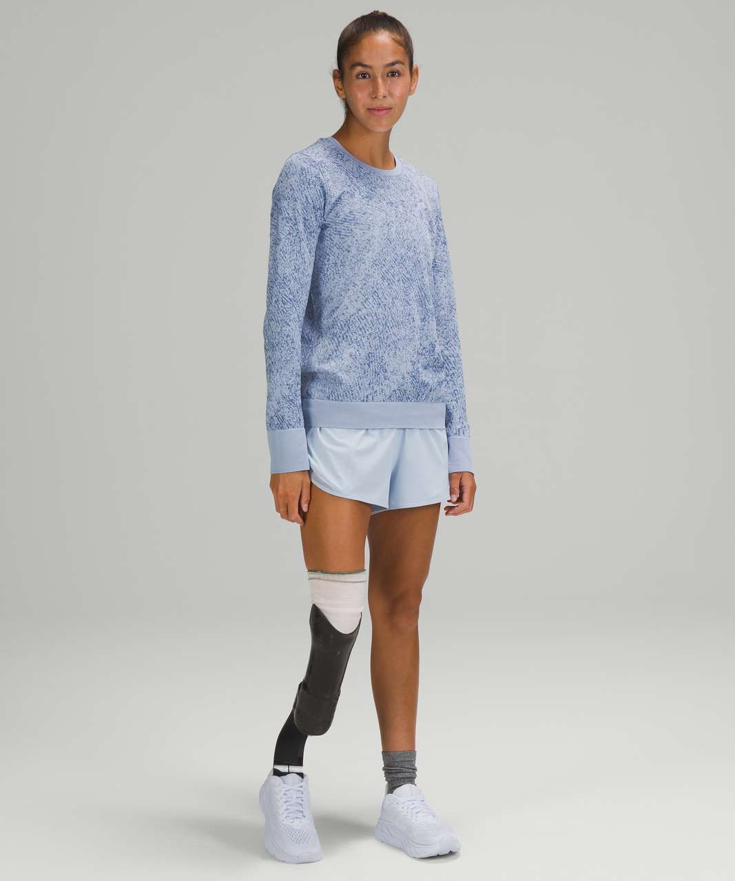 Lululemon Swiftly Breathe Long Sleeve - Blue Linen / White - lulu