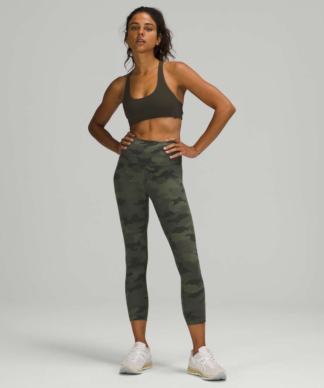 Lululemon Wunder Train High-Rise Crop 23" - Heritage 365 Camo Green Twill Multi