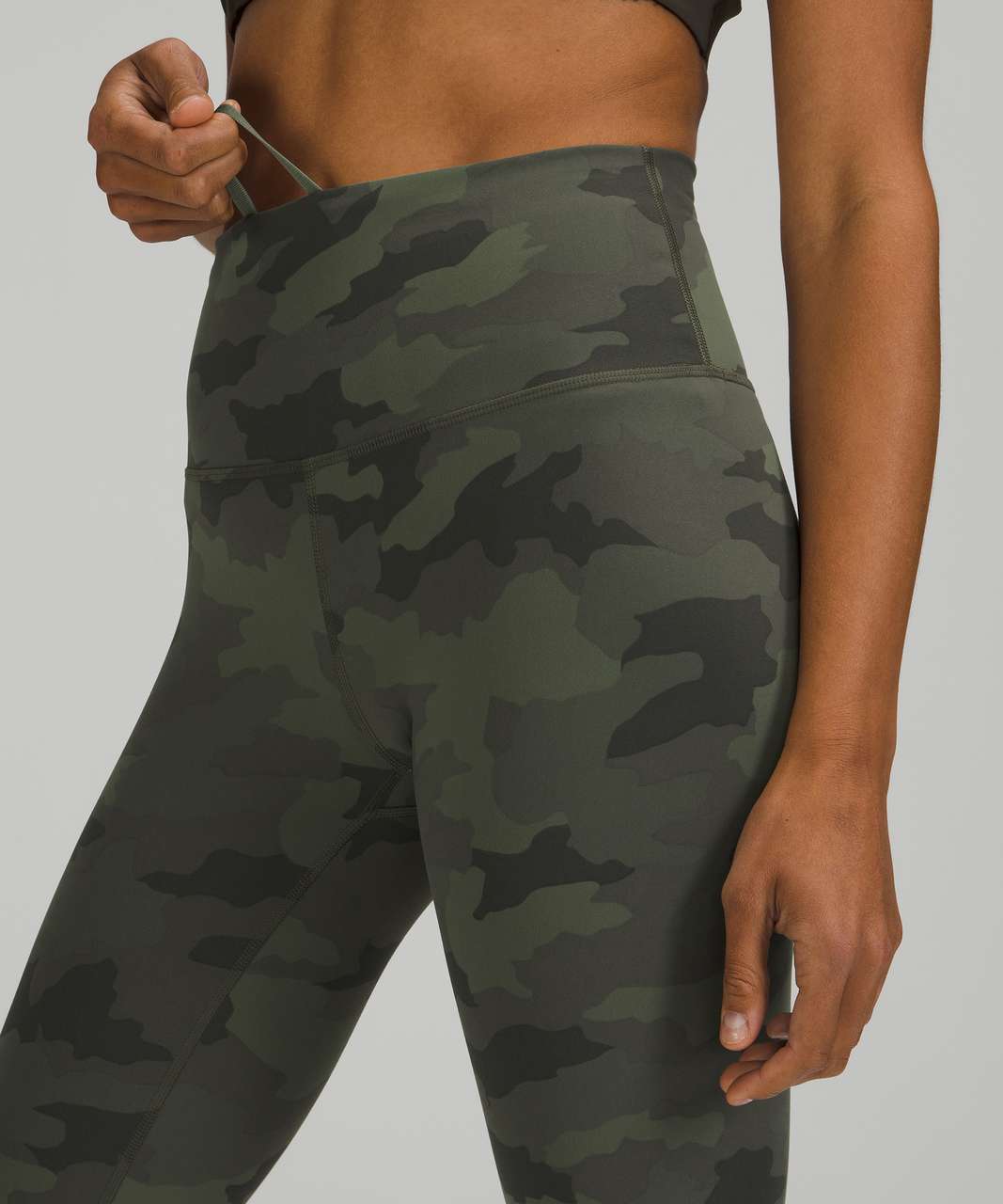 Lululemon Wunder Train High-Rise Crop 23 - Army Green - lulu fanatics