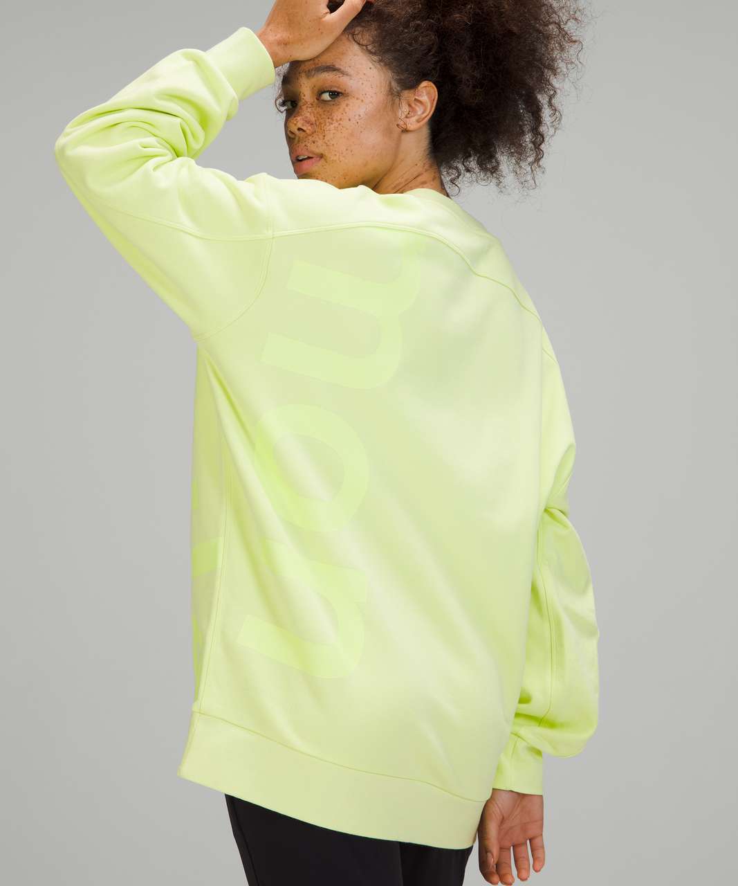 Lululemon Perfectly Oversized Crew *Logo - Crispin Green - lulu fanatics