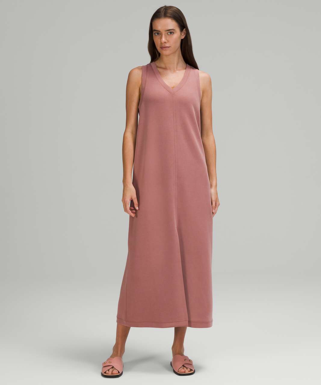 V-Neck Reversible Midi Dress