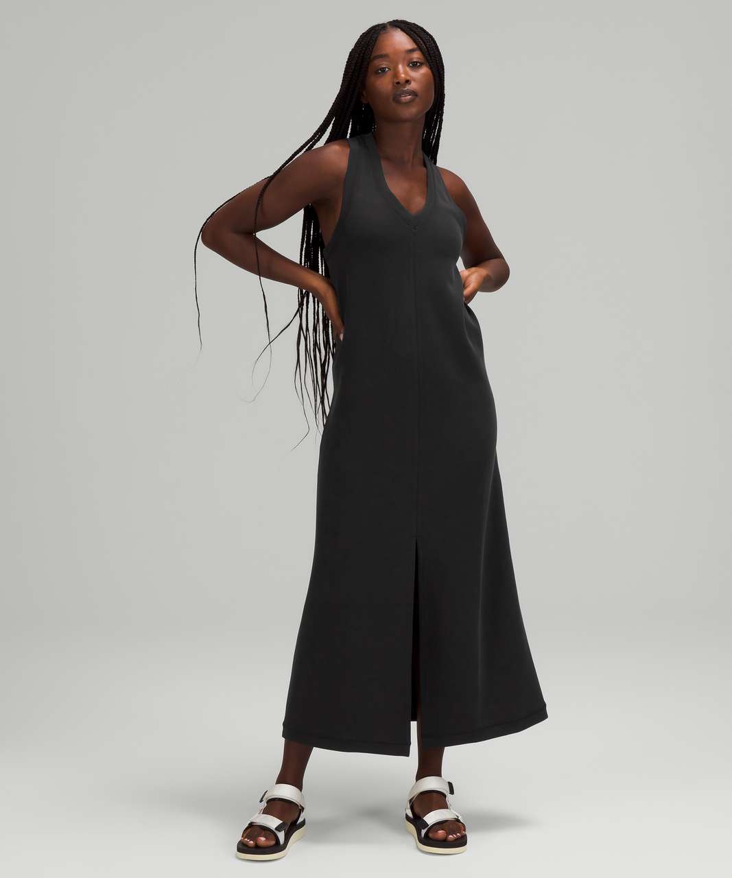 Lululemon Ease of it All V-Neck Midi Dress Softstreme - Black