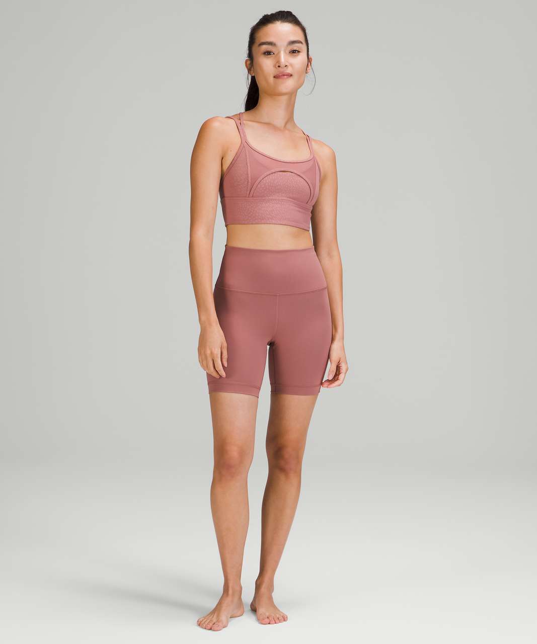 Lululemon Nulu™ and Mesh Yoga Bra *Light Support, A/B Cups - Jewel Emboss  Spiced Chai / Spiced Chai - lulu fanatics