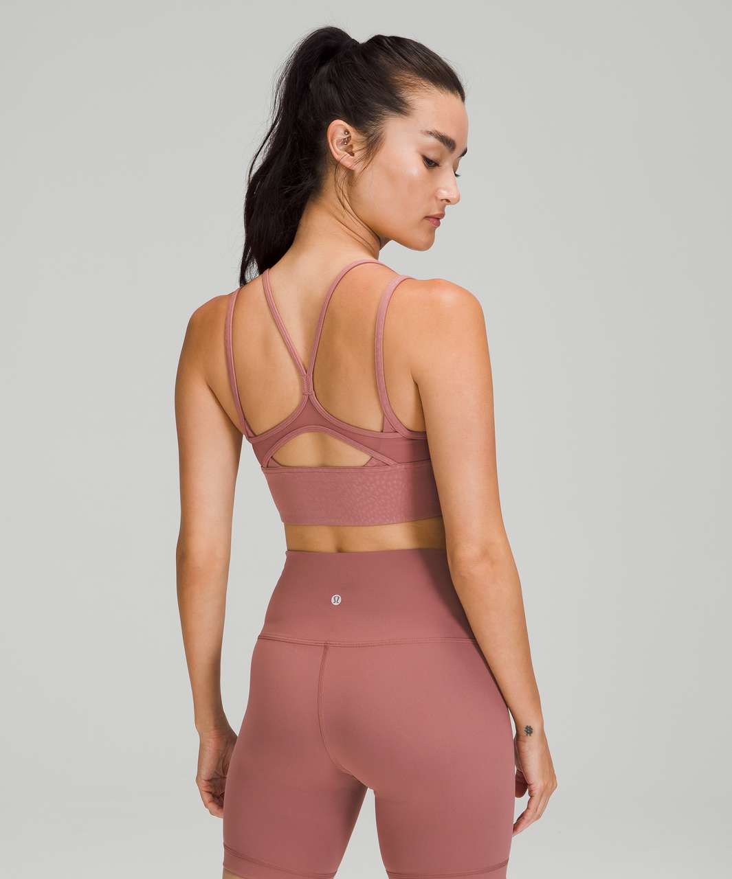 Lululemon Nulu™ and Mesh Yoga Bra *Light Support, A/B Cups - Jewel Emboss Spiced Chai / Spiced Chai