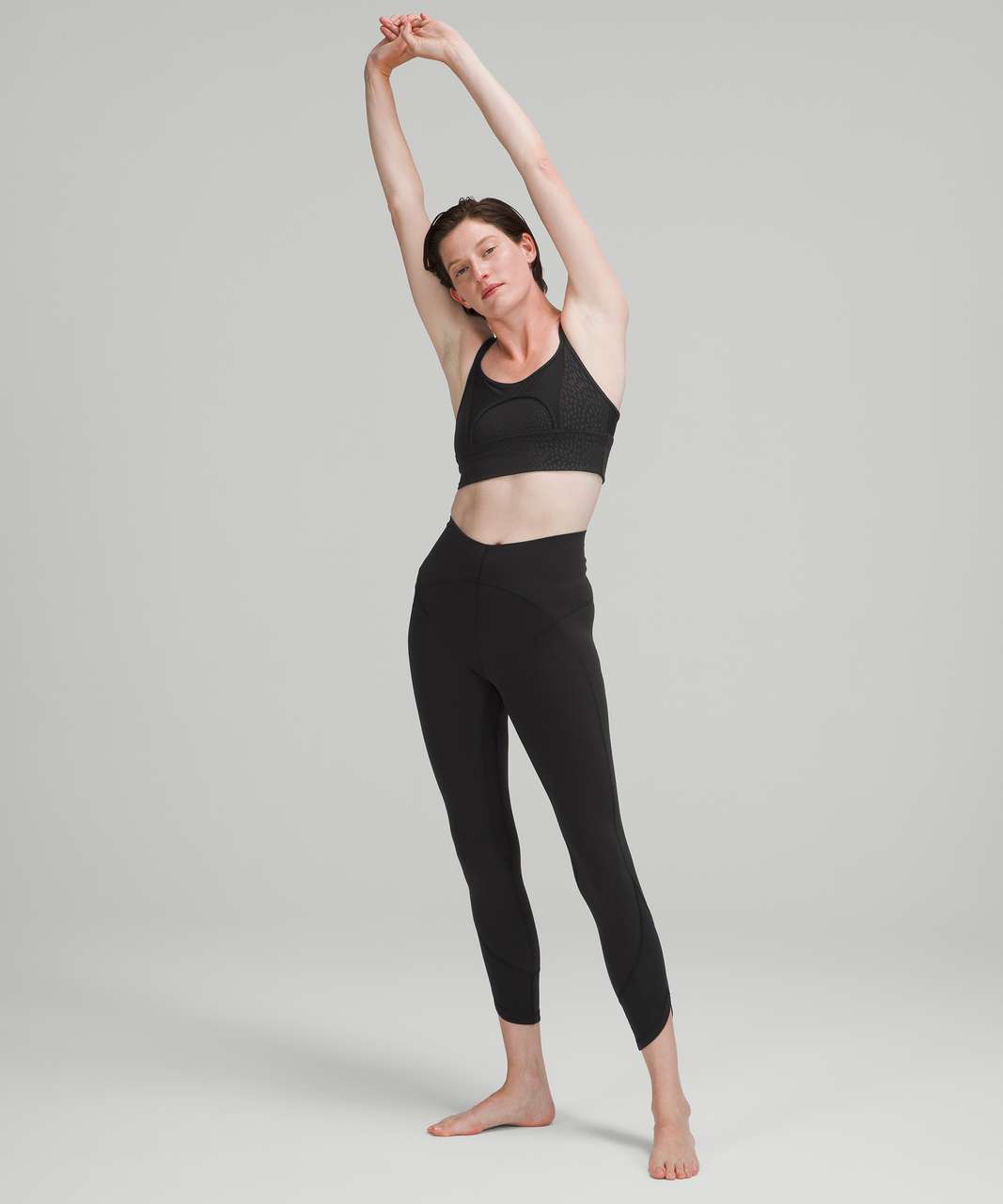 Lululemon Nulu and Mesh Yoga Bra*Light Support, A/B Cups - Jewel Emboss  Black / Black - lulu fanatics