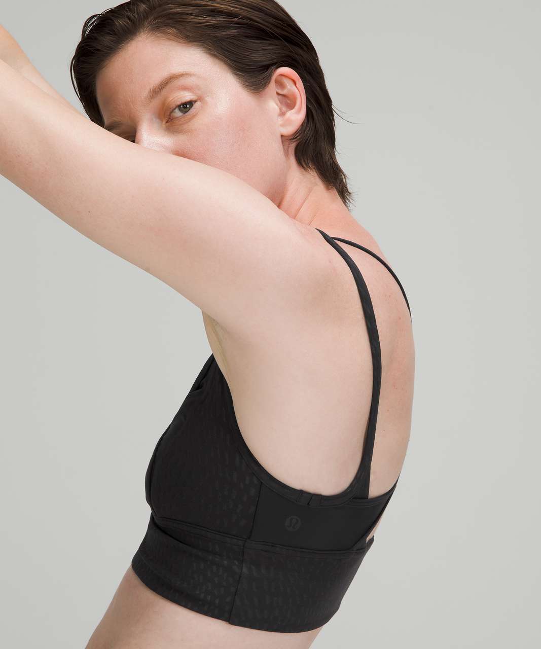 Lululemon Nulu and Mesh Yoga Bra*Light Support, A/B Cups - Jewel Emboss  Black / Black - lulu fanatics