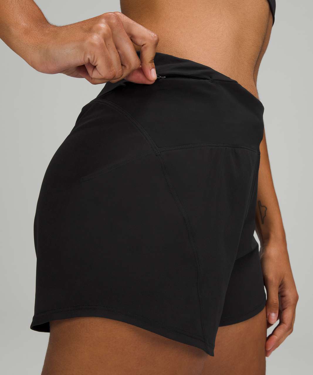 Lululemon Run Off Route High Rise Short 4 - Black - lulu fanatics