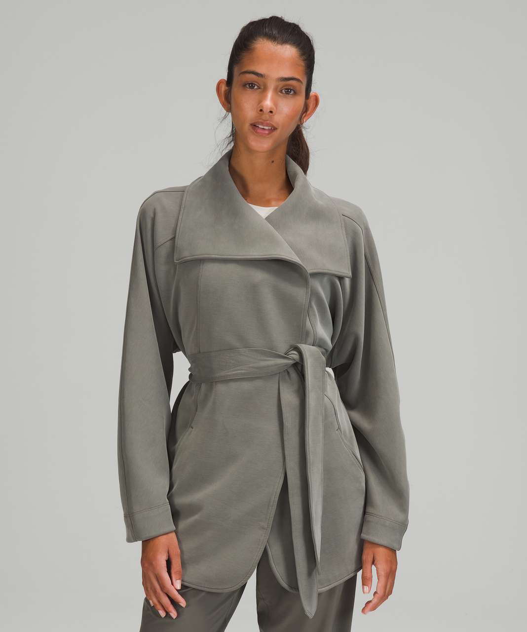 Lululemon Softstreme Belted Wrap - Grey Sage