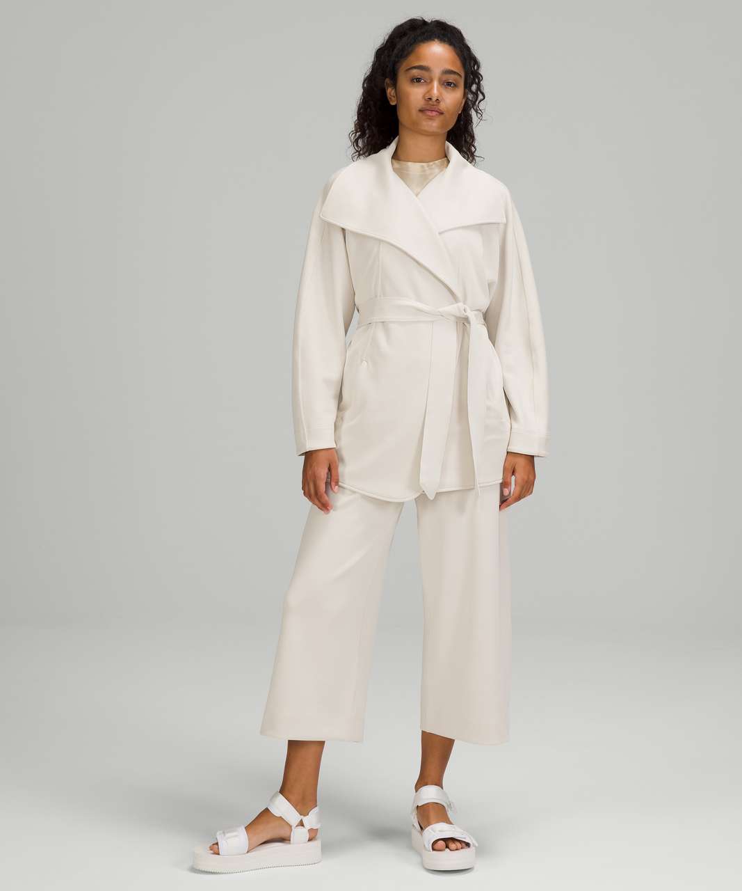 Lululemon Softstreme Belted Wrap - White Opal - lulu fanatics