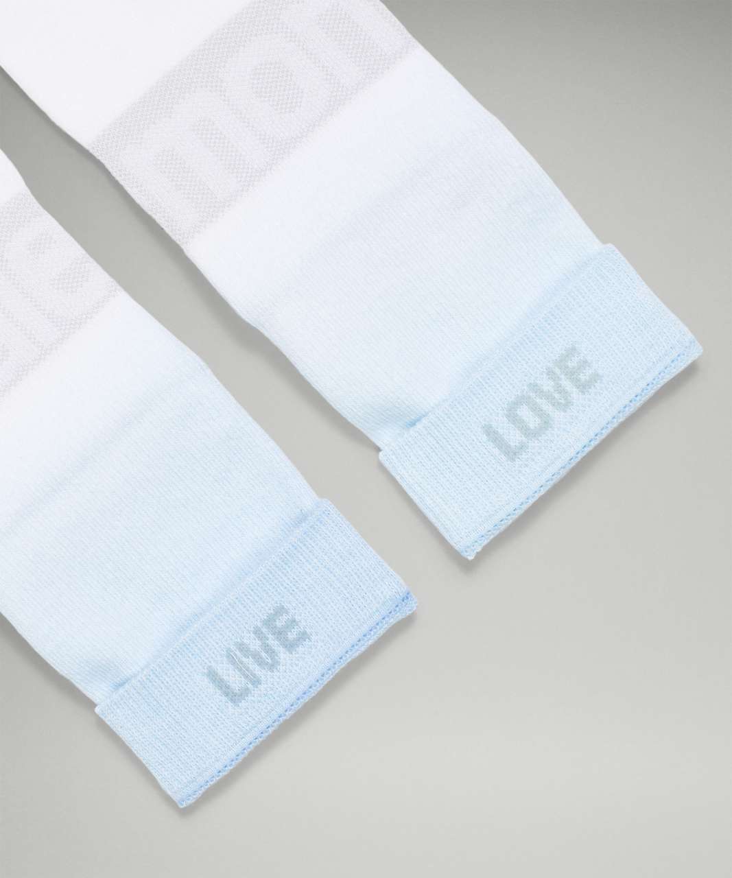 Lululemon Daily Stride Mid Crew Sock *Dip Dye - White / Icing Blue