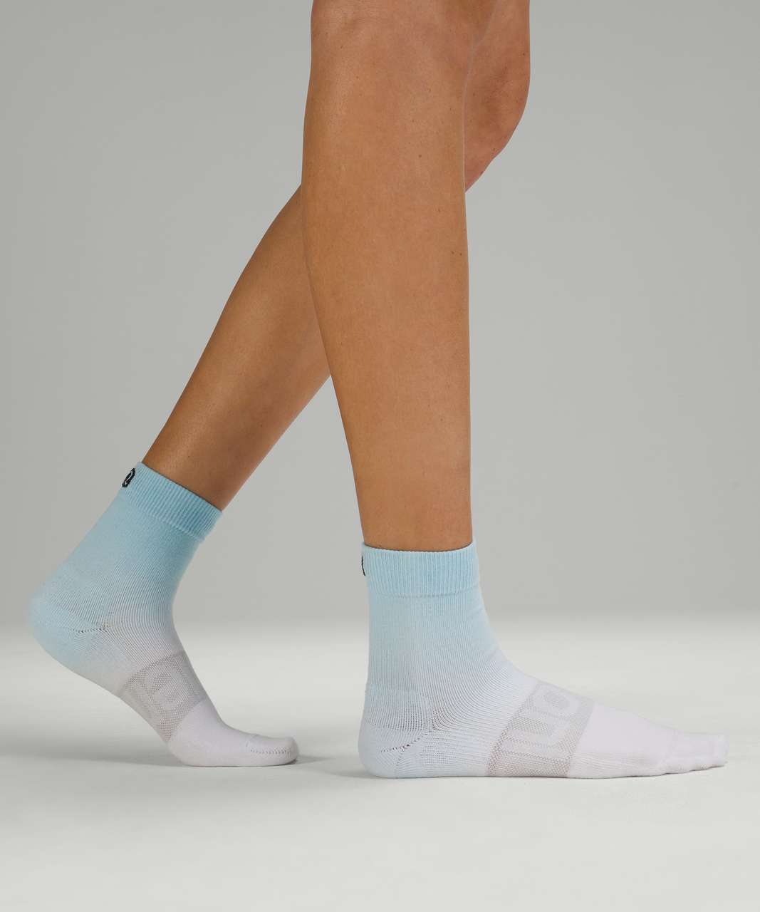 Lululemon Daily Stride Mid Crew Sock *Dip Dye - White / Icing Blue