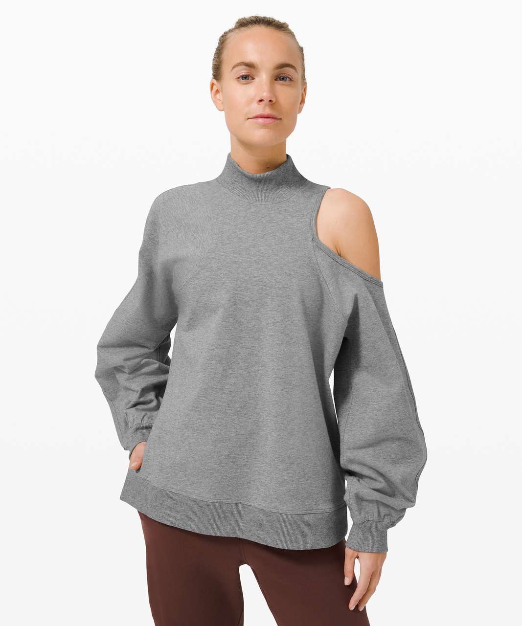 Lululemon LA Asymmetrical-Cut-Out Crew - Heathered Core Medium Grey