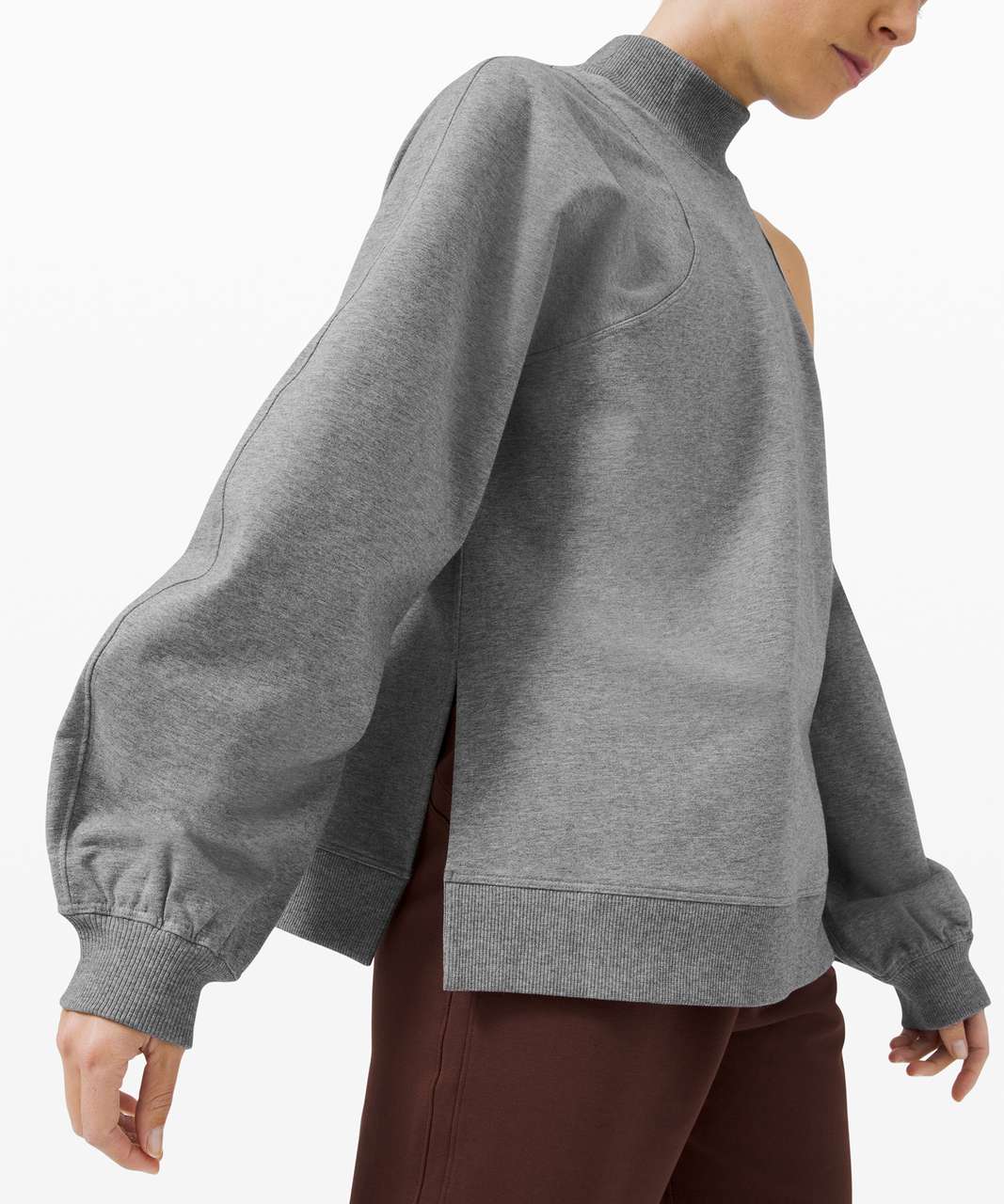 Lululemon LA Asymmetrical-Cut-Out Crew - Heathered Core Medium Grey