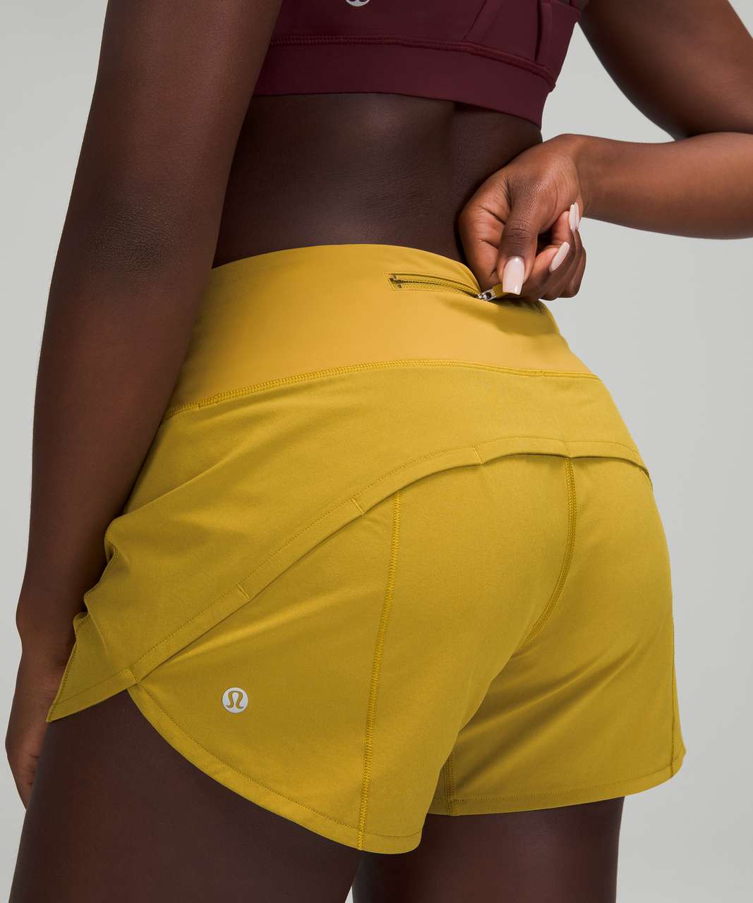 Lululemon High Rise Speed Up Shorts 4” Size 4 Highlight Yellow - $60 - From  Ava