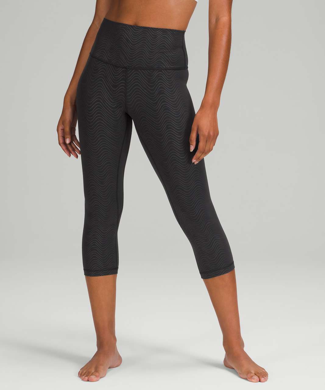 Lululemon Align High-Rise Crop 21" - Aqueous Emboss Black