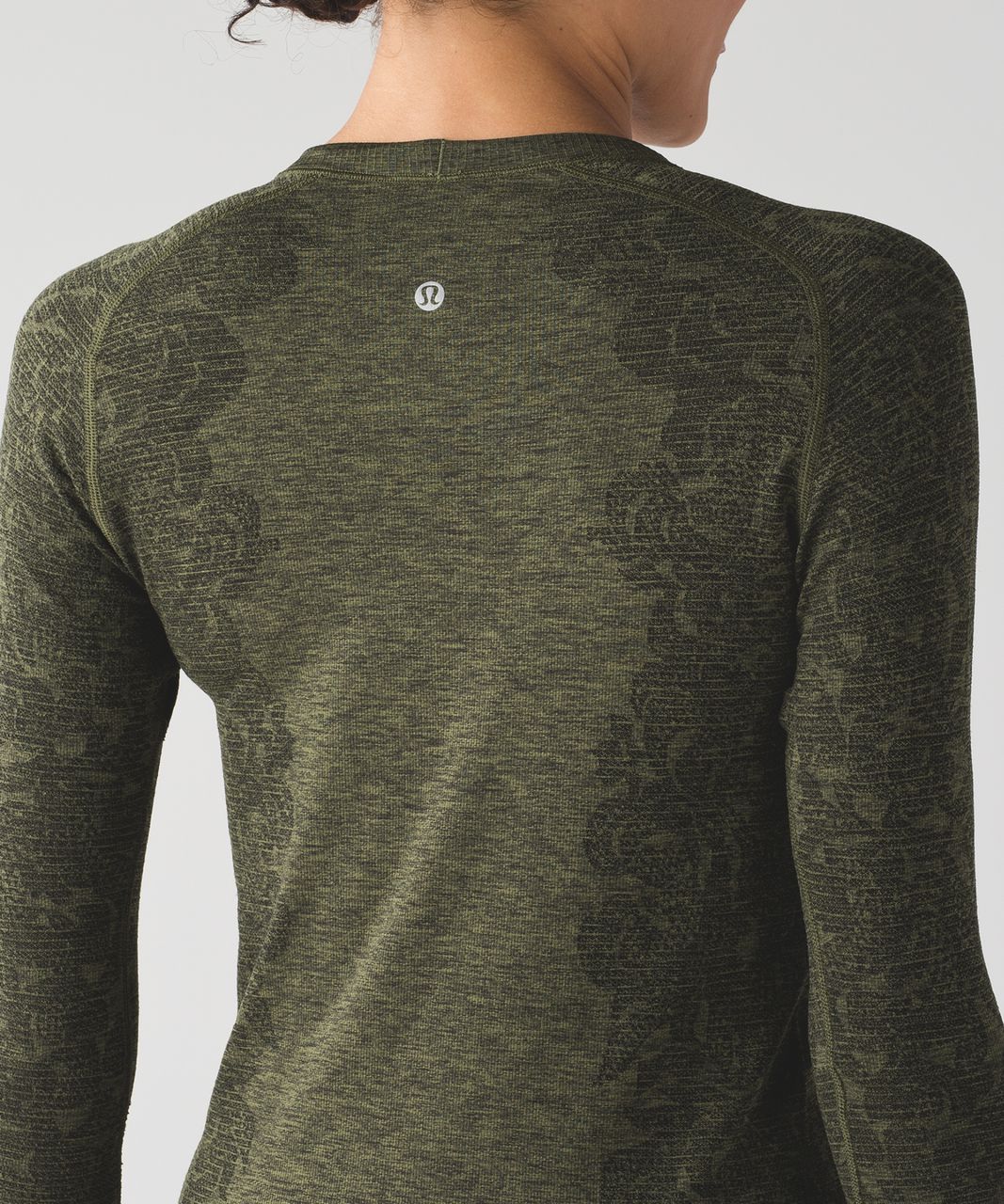 Lululemon Swiftly Tech Long Sleeve Crew - Black / Brave Olive - lulu  fanatics