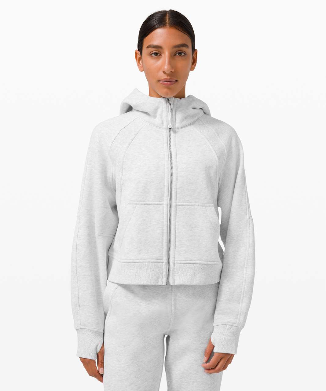 Lululemon Scuba Oversized 1/2 Zip Hoodie - Heathered Core Ultra Light Grey  - lulu fanatics