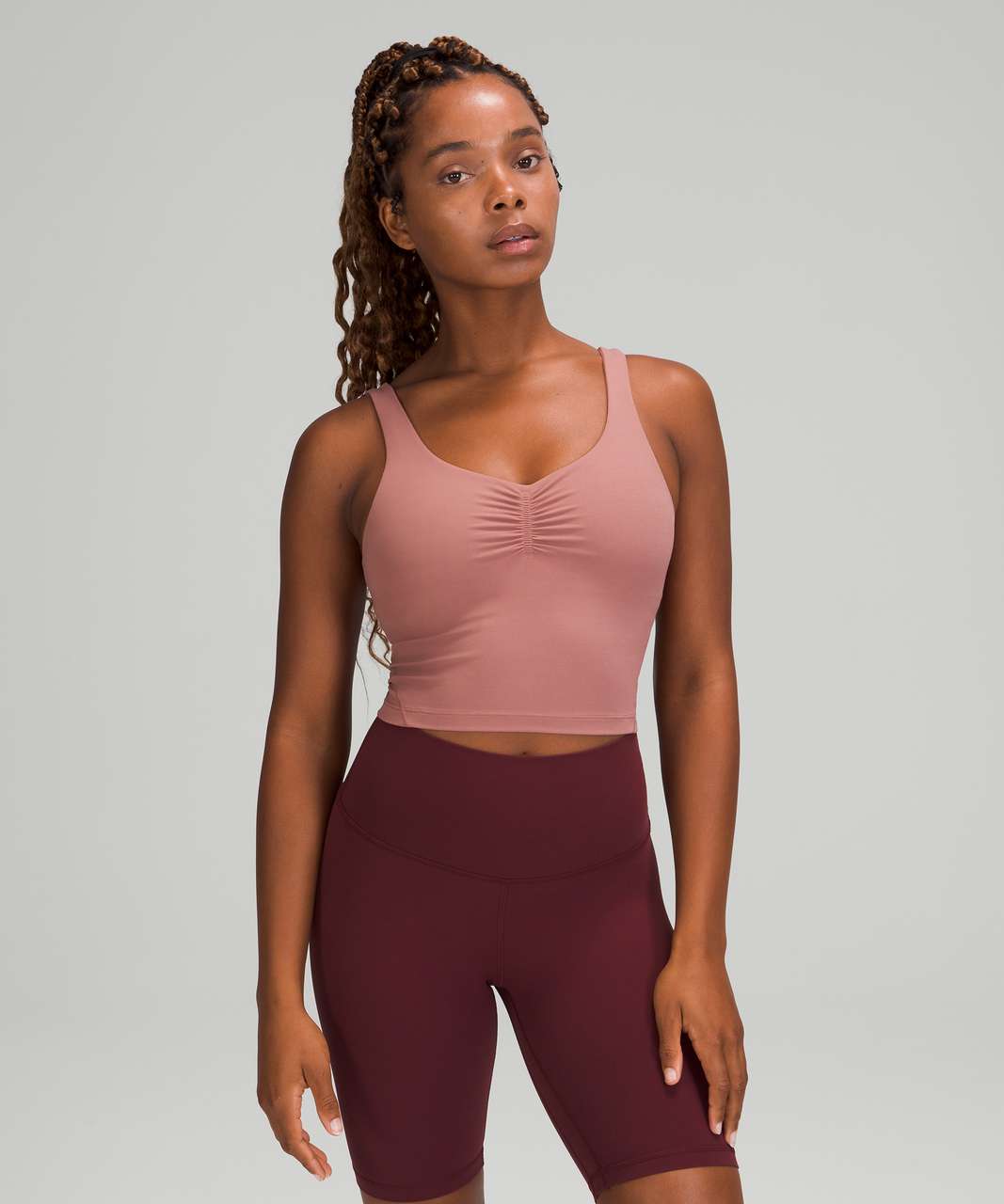 Lululemon Womens Tank Top Align Cropped Built In Bra Nulu Spiced Chai Size  12 GZ