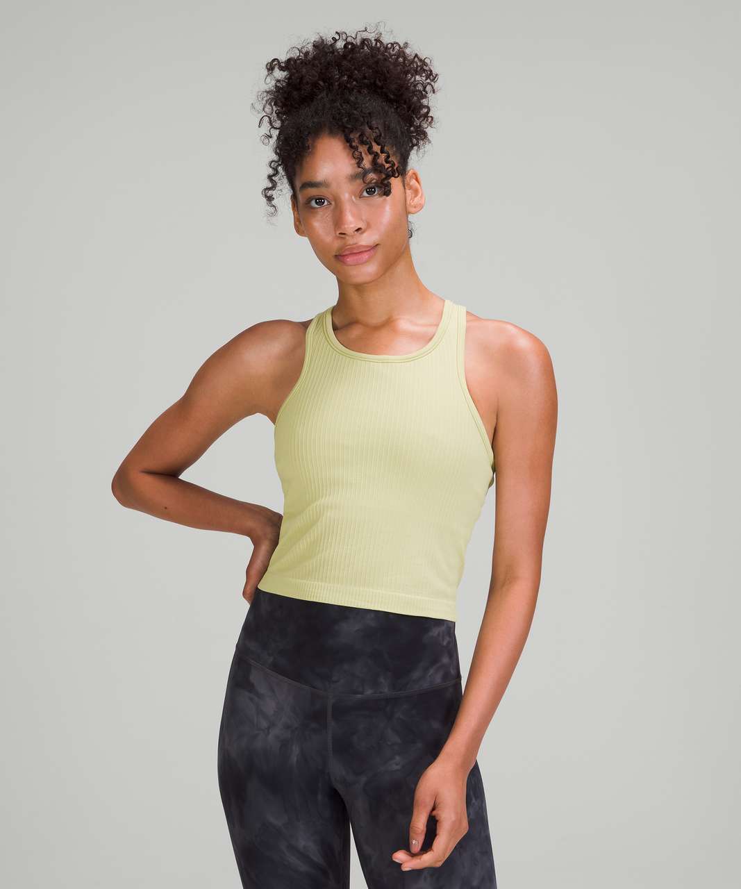 Lululemon Ebb To Street Racerback Crop Tank Top - Dew Green