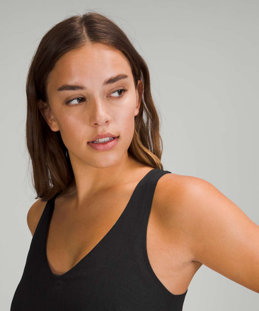 Lululemon V-Neck Midi Dress - Black - lulu fanatics