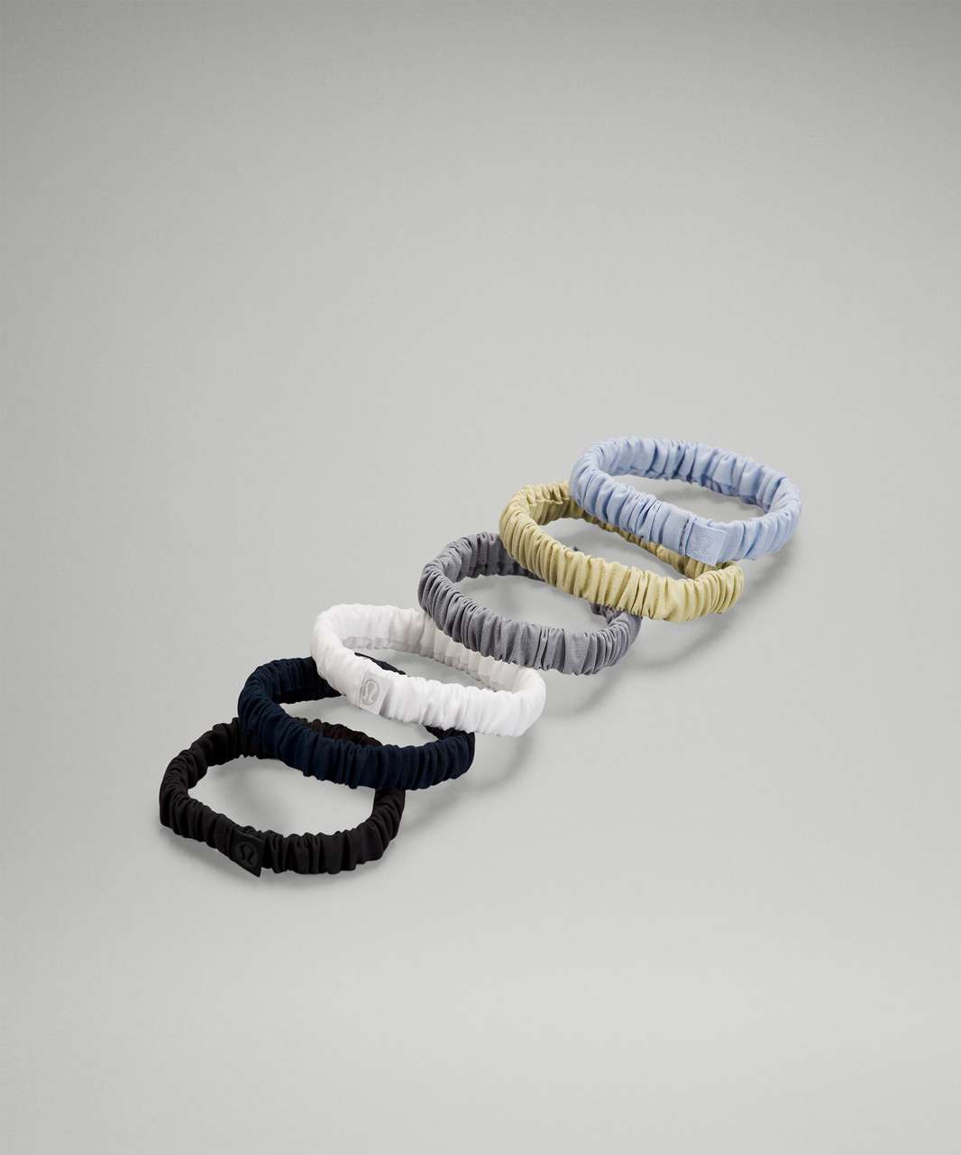 Lululemon Skinny Scrunchie *6 Pack - Black / True Navy / White / Rhino Grey / Dew Green / Blue Linen