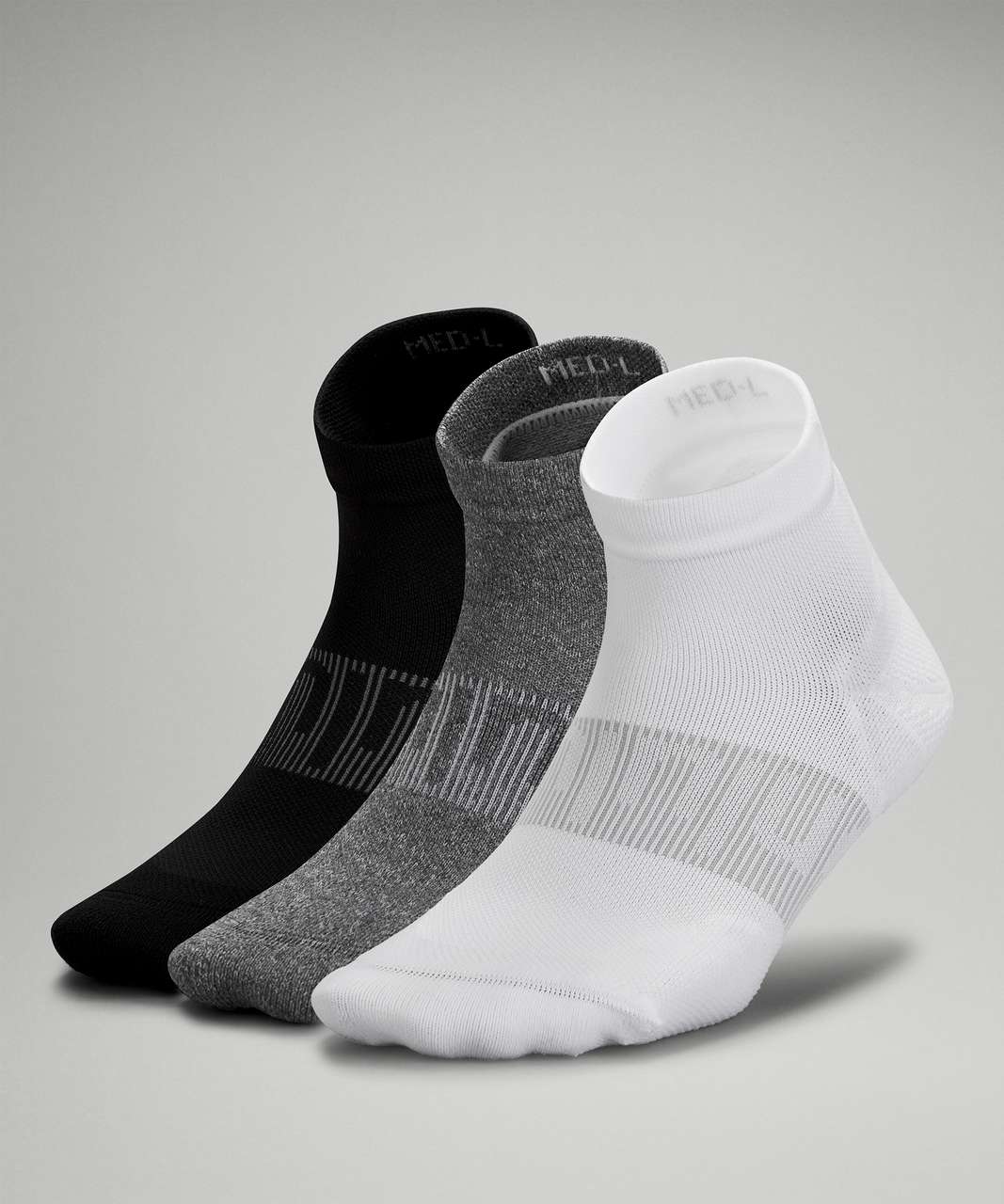 Lululemon Power Stride Ankle Sock *3 Pack - White / Heather Grey ...