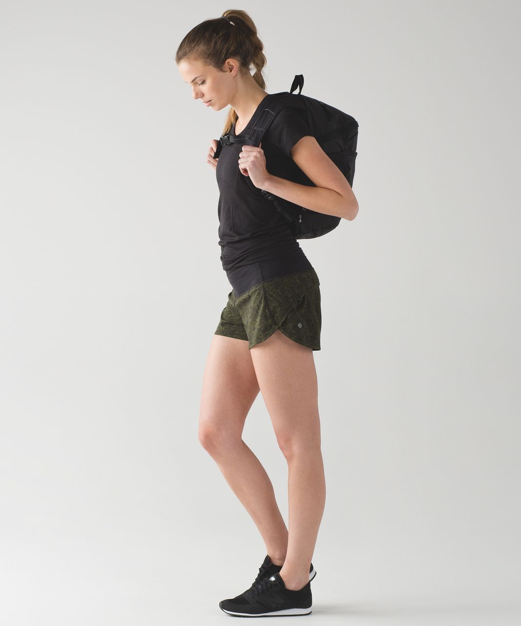 Lululemon Speed Short - Mini Pencil Lace Brave Olive Black / Black