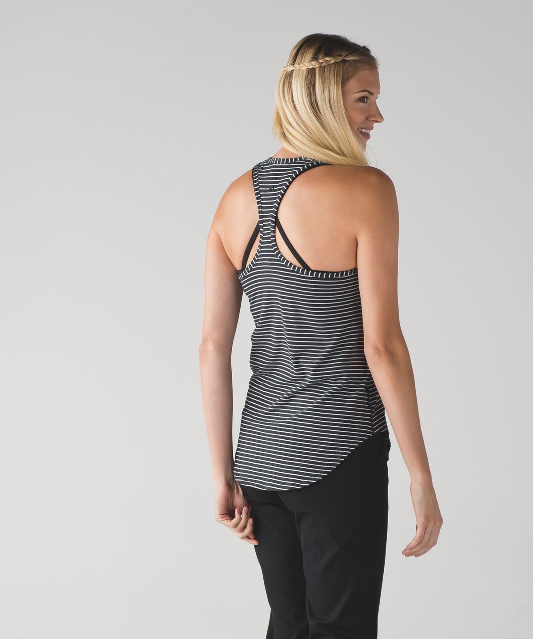 Lululemon Yogi Racer Back III - Modern Stripe Heathered Black White