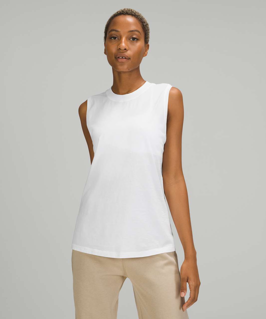 White Tank Top - Satin Tank Top - Crew Neck Top - Women's Tops - Lulus