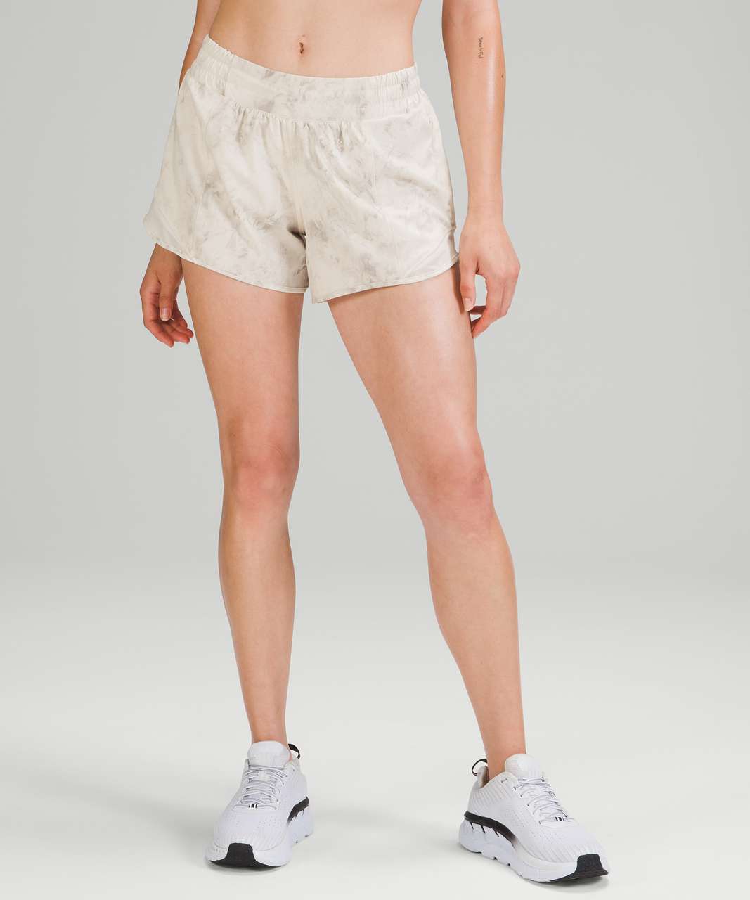 Lululemon Hotty Hot Low-Rise Lined Short 4 - No Limits White Multi / White  - lulu fanatics