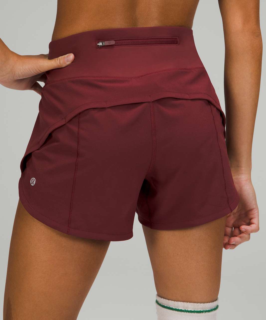 Lululemon Speed Up Mid-Rise Short 4 - Red Merlot - lulu fanatics