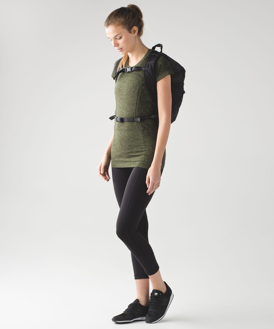 Lululemon Swiftly Tech Short Sleeve Crew - Black / Brave Olive