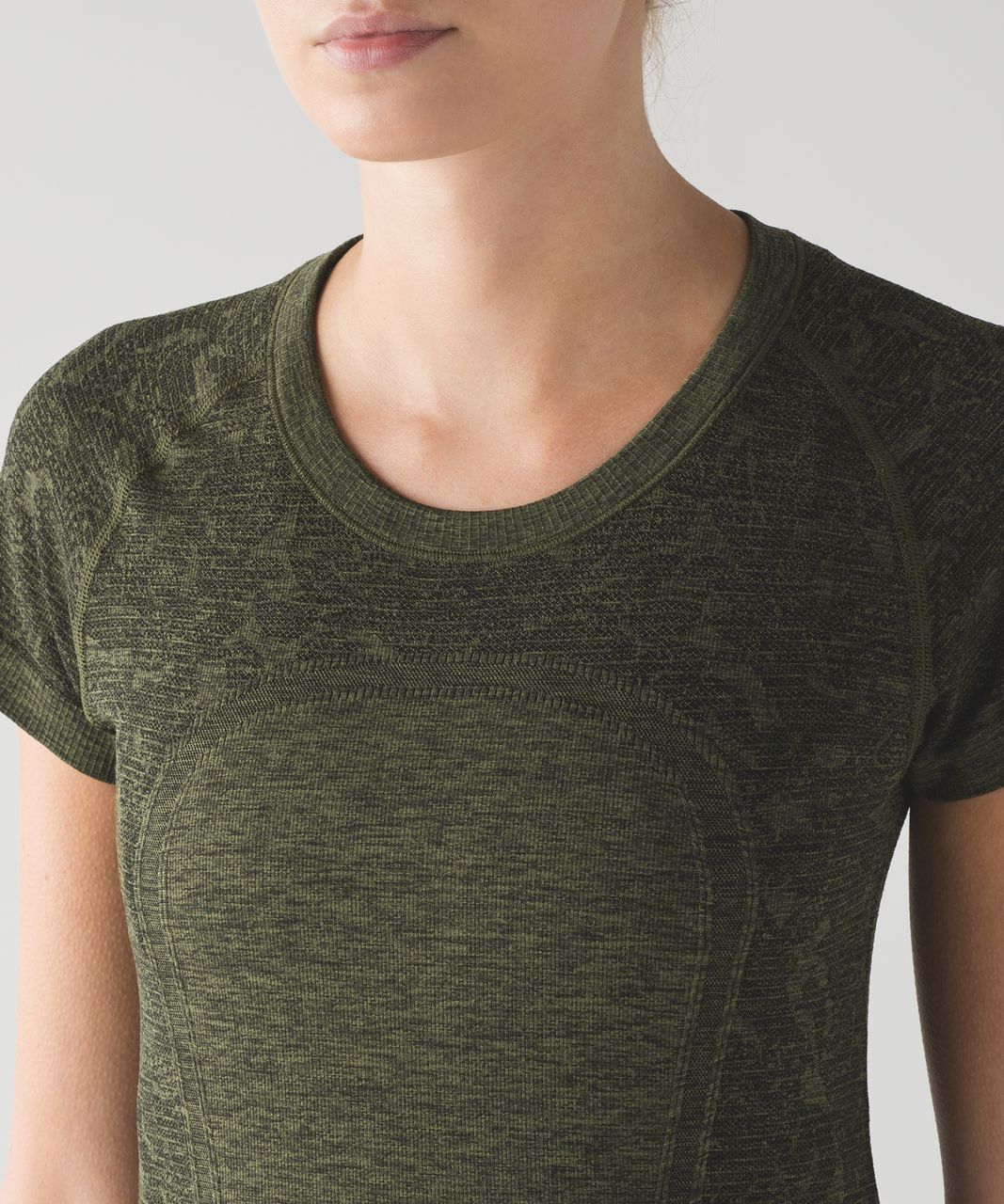 Lululemon Swiftly Tech Short Sleeve Crew - Black / Brave Olive