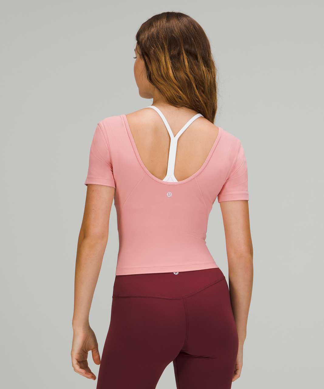 Lululemon Women’s Align Long Sleeve Cropped Shirt Size 8 PSAV pink savannah