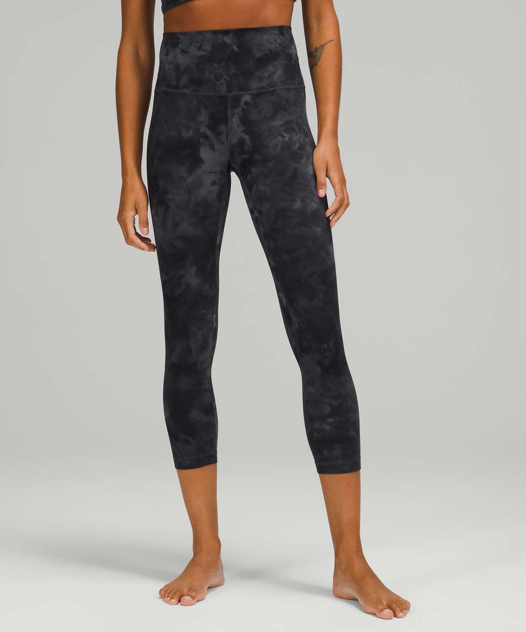 Lululemon Align High-Rise Crop 23 - Diamond Dye Pitch Grey Graphite Grey  (First Release) - lulu fanatics