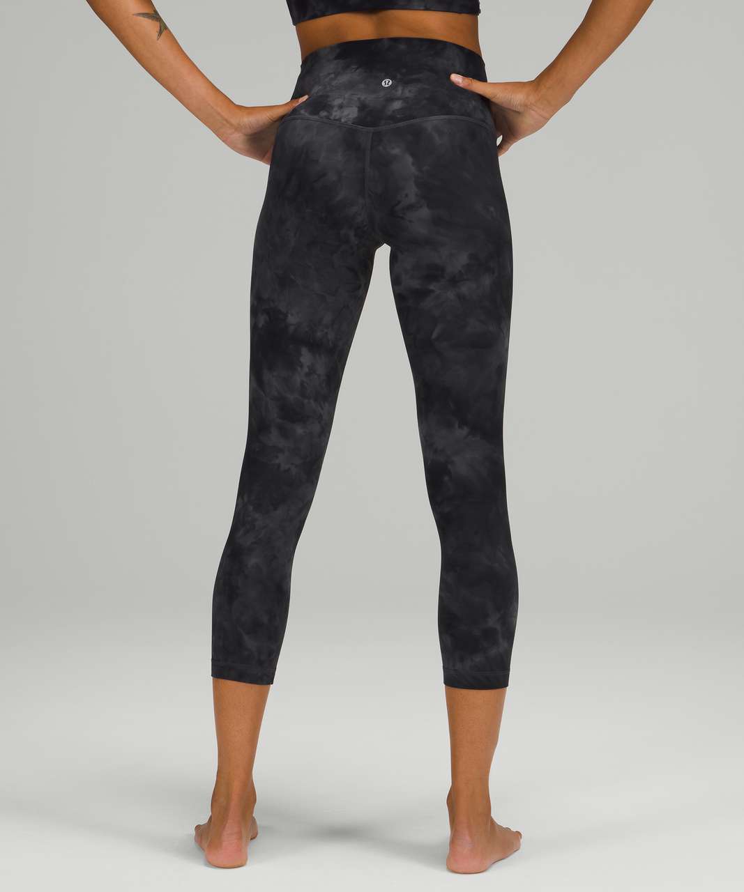 Lululemon Align High-Rise Crop 23 - Diamond Dye Pitch Grey Graphite Grey  (First Release) - lulu fanatics