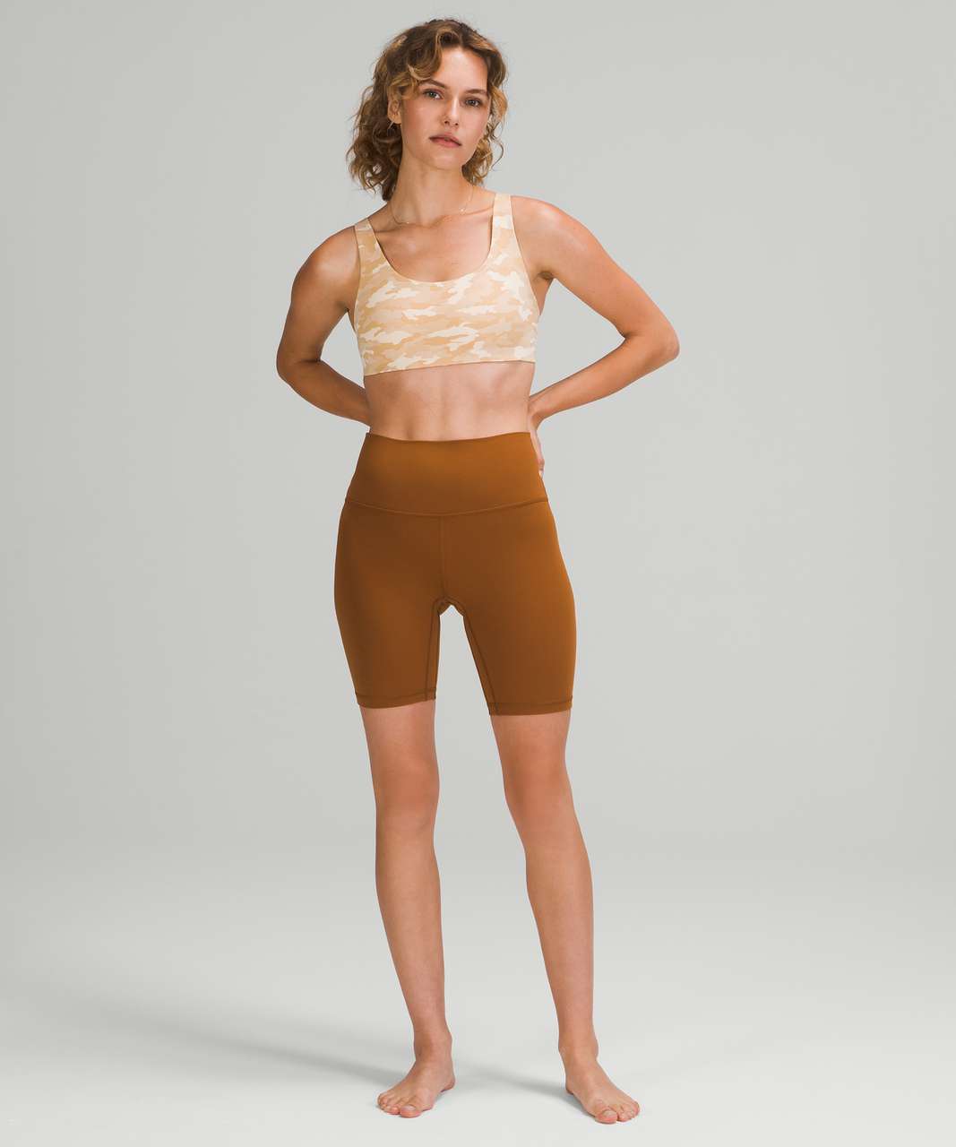 Lululemon In Alignment Straight Strap Bra *Light Support, A/B Cup - Heritage 365 Camo Mini Pecan Tan Multi