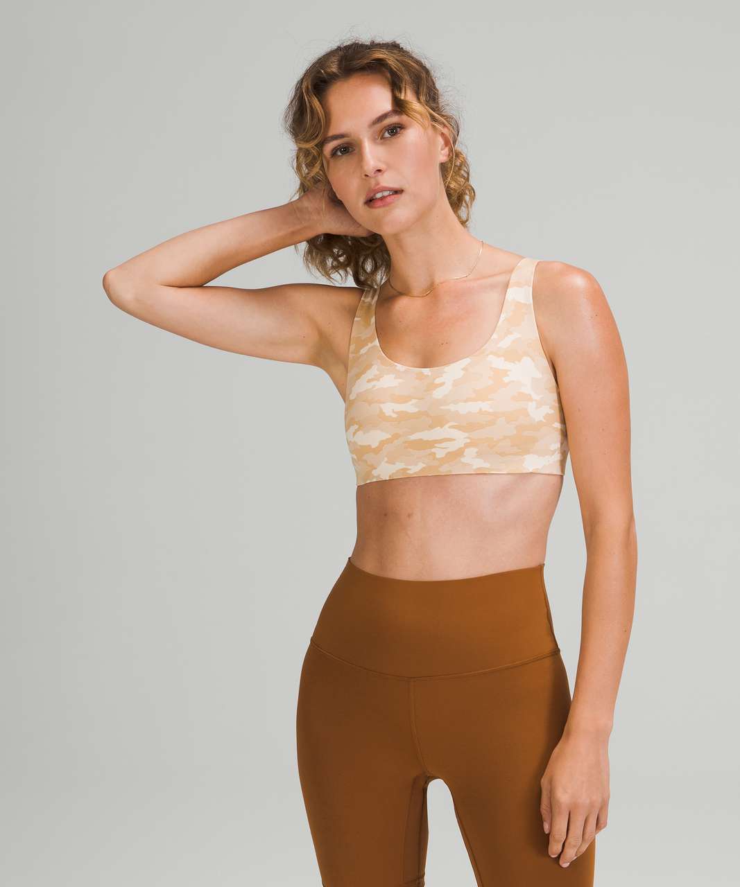 Lululemon In Alignment Straight Strap Bra *Light Support, A/B Cup - Heritage 365 Camo Mini Pecan Tan Multi