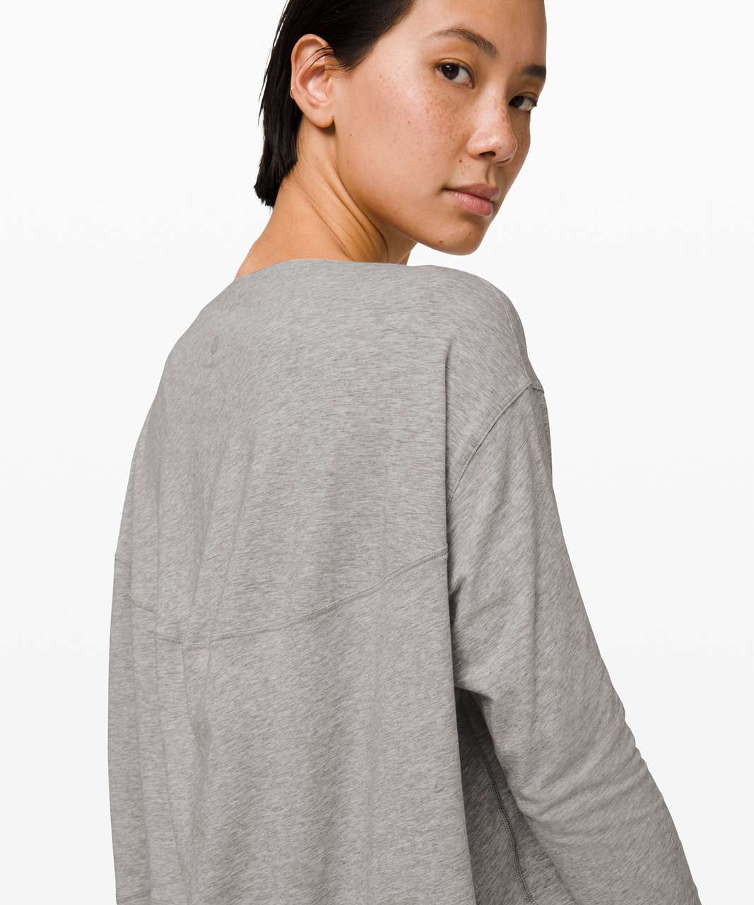 Lululemon Back In Action Long Sleeve *Waffle - Heathered Core Medium Grey -  lulu fanatics